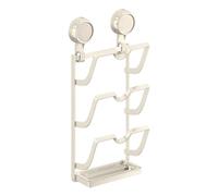 Generico 3-Tier Pot Lid Organizer - Suction Cup Rack | 26x13cm Lid Storage with Adjustable Slots, Metal Kitchen Rack with Non-Slip Suction Cups, Cabinet Mount Organizer for Pantry, Apartment, RV