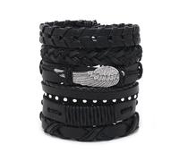 Generico 30 Color Options Men's Vintage Bracelet Set - New Leather Braided Multilayer Hand String, Masculine Accessories(Leather bracelet20)
