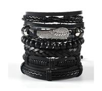 Generico 30 Color Options Men's Vintage Bracelet Set - New Leather Braided Multilayer Hand String, Masculine Accessories(Leather bracelet10)