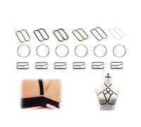 Generico 30 Set Bra Sliders And Rings - Metal Lingerie Hardware Sewing Clips Clasp Hooks for Bra Strap Sewing Accessories,Bathing Suit Clips (6mm,Rose Gold)