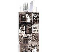 Generico 3000 bustine portaposate in carta con foro centrale, buste porta posate con tovagliolo a 2 veli piegato incluso