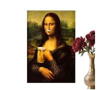 Generico 30X40CM Mona Lisa Smile Bathroom Wall Decoration, Parody Mona Lisa Bathroom Wall Art Decoration | Bad Smell Aesthetics Painting Picture Walls Decor For Home Room Apartment