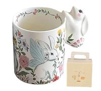 Generico 320ml Easter Bunny Cup - Ceramic Coffee Mug with Cute Bunny Handle, Spring Flowers Tea Cup, Cute Rabbit Themed Cups for Easter, Spring, Party, Home Decor (#1PCS)