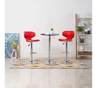 Generico 323645 Bar Stools 2 PCS Red Faux Leather,Rosso,13.85kg,323645