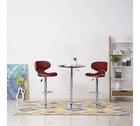 Generico 323649 Bar Stools 2 PCS Wine Red Faux Leather,Rosso,13.85kg,323649