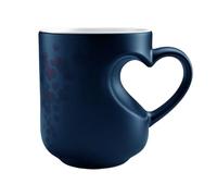 Generico 325ml Heart Shaped Mug - 10.5x8x9cm Heat Changing Coffee Cup | Ceramic Novelty Drinkware With Handle, Funny Beverage Mug For Couples Work Break Morning Evening Home Kitchen Travel Party Use