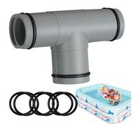 Generico 32mm Pool Hose Fitting, 1.25in Inflatable Pool Ĥose Straight Extension Fitting, T-Type Tee Ƒitting for Filter Pump, Universâl Replacement Connector Ƒor Any Brand Poõl Puмp, 1 Fitťing