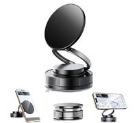 Generico 360° Adjustable Vacuum Magnetic Phone Holder,2025 New Car Foldable Phone Mount,Super Strong Suction Magnetic phone Stand,PhoneHolder,Vacuum Absorber Suction Bracket for Smartphones (Black)