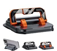 Generico 360°Dashboard Car Phone Holder with Strong Suction Cup, 2-in-1 Adjustable Viewing Angles Dashboard Mount, Automobile Dash Cradles (Orange)