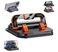 Generico 360° Dashboard Car Phone Holder with Strong Suction Cup, 2-in-1 Adjustable Viewing Angles Dashboard Mount with Hidden Emergency Contact Number Plate, Anti-Slip Holder for All Phones (Orange)