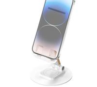Generico 360 Degree Rotating Adjustable Metal Phone Stand - Foldable Desk Mount with Non-Slip Base, Lightweight Portable Smartphone Holder for Table Desk Kitchen Bedroom