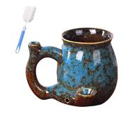 Generico 380ml Ceramic Coffee Cup - Hot Cold Beverage Drinking Mugs,Heat-Resistant Ergonomic Handle Drinkware,Ceramic Mug for Latte Juice Milk Tea Cocktail Whiskey (Light blue)