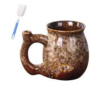 Generico 380ml Ceramic Coffee Cup - Hot Cold Beverage Drinking Mugs,Heat-Resistant Ergonomic Handle Drinkware,Ceramic Mug for Latte Juice Milk Tea Cocktail Whiskey (Brown)