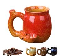 Generico 380ml Ceramic Kiln Change Travel Coffee Mug, Multi-Purpose Ceramic Cup for Men, for Hot & Cold Drinks Milk, Water, Juice, Latte, Tea, Beer, Whiskey (Red)