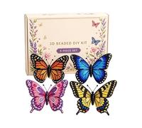 Generico 3d Beaded Animal Diy Kit - 5 Inch Mini 3d Animal Theme Beading Craft Kits | Easy Diy Beading Embroidery Kit With 4 Cute Designs | Beginner Craft Enthusiast Animals Bead Set. Pvc.