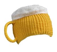 Generico 3D Beer Mug Hat - Funny Beer Party Beanie, Knitted Elastic Winter Cap | Soft Stretchable Warm Headwear Adults Men Women, Novelty Oktoberfest Costume Hat for Holiday Celebration Outfit