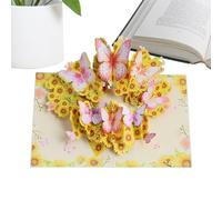 Generico 3D Butterfly and Flower Valentine's Card - Vintage Wedding and Greeting Card, Romantic Blessings for Family Friends, Mother Daughter Holiday Gear, Special Occasions Stationery