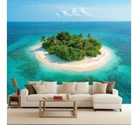 Generico 3D Carta da parati panoramica Vista sul mare 250x175 cm Fotomurali Mare Blu Spiaggia decorazioni da parete per bambini, camera da letto, soggiorno, poster da parete XXL grande - Paesaggio