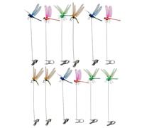 Generico 3D Dragonfly | 12 Pieces Colorful 3D Dragonfly Garden Stakes | Dragon-Fly Humming Bird Stakes | for Outdoor Yard Patio Farm Orchard Backyard Balcony Railings Fruit Tree Pathway Driveway