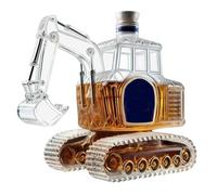 Generico 3D Excavator-Shaped Whiskey Wine Bottle,Novelty Excavator Shaped Whiskey Decanter,350ml Hand Carved Empty Wine Carafe Storage Statue,Home Bar Office Decorations Gift