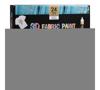 Generico 3d Fabric Paint, Permanent Textile Paint Set, 0.83x4.84 Inches Vibrant 24 Color Assortment, Waterproof Craft Tool for Adults, Kids, Canvas, Wood, Hats, Clothing, Crafts, Glass Decoration