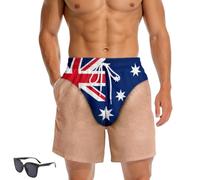 Generico 3D Hairy Body Briefs Graphic Swim Trunks,Funny Leopard Print Fake Briefs Beach Shorts,Tropical Men Custom Patriotic Shorts