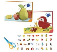 Generico 3D Handmade Origami Book, Easy Handmade Craft 3D Paper Models, Fun DIY Paper Craft Kit for Home Decor, Bookshelf Decoration (Animal Fruit)