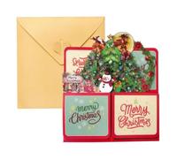 Generico 3D Holiday Decor Message Note Envelope Christmas Greeting Cards | Christmas Tree Pop Open Card for Family Friends Kids Couples Girlfriend Home Mantel Gathering