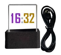 Generico 3D Holographic Display Cube - WiFi-Enabled Digital Desk Clock With Real-Time Weather | Transparent Hologram Display For Home Or Office | Smart Clock & Desktop Decor Cube