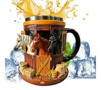 Generico 3D Horse Stable Mug 300ml Stainless Steel Resin Coffee Cup