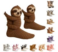 Generico 3D Knit Animal Socks, 2025 New Novelty Floor Sock for Christmas, Cute Novelty Animal Socks, Double Layer Hand Crochet Knit Sock, Designs for Men & Women