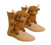 Generico 3D Knit Animal Socks, 2025 New Novelty Floor Sock for Christmas, Cute Novelty Animal Socks, Double Layer Hand Crochet Knit Sock, Designs for Men & Women