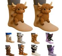 Generico 3d Knit Animal Socks,Hand Crocheted Soft Breathable Cotton Novelty Socks,Knit Animal Sock Women,Double-Layer Cottonwith Cute Sloth, Christmas Gifts,Novelty Gifts For Women