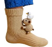 Generico 3D knitted animal socks, hand-crocheted soft, breathable cotton novelty socks, breathable and comfortable for men and women. (Capybara)