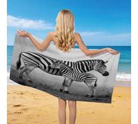 Generico 3D Madre Zebra e Cucciolo Telo Mare Grande, Asciugamano da Spiaggia Animali Savana in Microfibra Asciugamano Asciuga Rapidamente per Lestate Feste Bagno Viaggi (70x140cm)