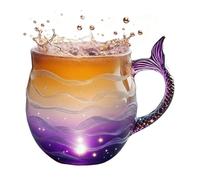 Generico 3D Mermaid Tail Glass Cup - Decorative Embossed Drinkware Mug, Elegant Beverage Container Design, Heat Safe Glass Structure, Artistic Fantasy Style Drink Vessel | Apartment