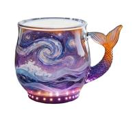 Generico 3d Mermaid Tail Glass Mug, Glass Coffee Cup with Design, Suitable for Hot and Cold Drinks, Decorative Home Cafe Dorm Hotel or Apartment Mug for Tea, Chocolate Milk Coffee or Beer