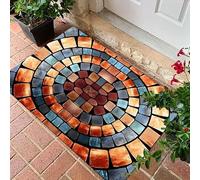 Generico 3D Optical Illusion Door Mat,Vortex and Bottomless Hole Design Funny Entryway Rug,Ground Crack Trap Optical Illusion Rug,Thick Absorbent Non Slip Washable Mats for Kitchen,Bathroom,Stairs