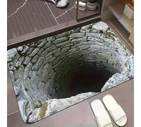 Generico 3D Optical Illusion Door Mat,Vortex and Bottomless Hole Design Funny Entryway Rug,Ground Crack Trap Optical Illusion Rug,Thick Absorbent Non Slip Washable Mats for Kitchen,Bathroom,Stairs