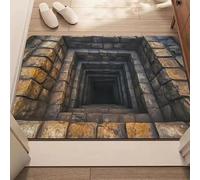 Generico 3D Optical Illusion Door Mat,Vortex and Bottomless Hole Design Funny Entryway Rug,Ground Crack Trap Optical Illusion Rug,Thick Absorbent Non Slip Washable Mats for Kitchen,Bathroom,Stairs