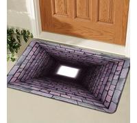 Generico 3D Optical Illusion Door Mat,Vortex and Bottomless Hole Design Funny Entryway Rug,Ground Crack Trap Optical Illusion Rug,Thick Absorbent Non Slip Washable Mats for Kitchen,Bathroom,Stairs