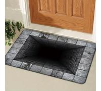 Generico 3D Optical Illusion Door Mat,Vortex and Bottomless Hole Design Funny Entryway Rug,Ground Crack Trap Optical Illusion Rug,Thick Absorbent Non Slip Washable Mats for Kitchen,Bathroom,Stairs