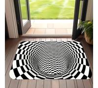 Generico 3D Optical Illusion Door Mat,Vortex and Bottomless Hole Design Funny Entryway Rug,Ground Crack Trap Optical Illusion Rug,Thick Absorbent Non Slip Washable Mats for Kitchen,Bathroom,Stairs