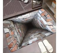 Generico 3D Optical Illusion Door Mat,Vortex and Bottomless Hole Design Funny Entryway Rug,Ground Crack Trap Optical Illusion Rug,Thick Absorbent Non Slip Washable Mats for Kitchen,Bathroom,Stairs