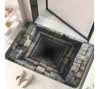 Generico 3D Optical Illusion Door Mat,Vortex and Bottomless Hole Design Funny Entryway Rug,Ground Crack Trap Optical Illusion Rug,Thick Absorbent Non Slip Washable Mats for Kitchen,Bathroom,Stairs