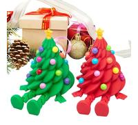 Generico 3D Printed Christmas Tree Fidget, Flexible Joint Desk Decor for Collectors with 2-Piece Set for Table, Bookshelf, Window Sill and Home Holiday Display, Stress Relief Ornament Gift