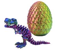 Generico 3D Printed Dinosaur Egg, Articulated Flexible Fidget Toy, Movable Gear Design, Unique Desk Ornament, (Multicolor, 1 Pack), Fun Gift for Kids & Adults Boys and Girls