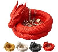 Generico 3D Printed Fantasy Dragon Catchall,Gothic Dragon Shaped Jewelry Key Bowl Tray,Medieval Aesthetic Valet Storage Tray,for Home Office Room Bedside Desk Organizer Decor