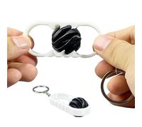 Generico 3D Printed Fidget Keychain - Double Spiral Decor | Colorful Black White Compact 13x3cm 20g Keychain with Portable Design, Fun Souvenir Backpack Accessory for Women Men Kids Adults Classroom