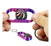 Generico 3D Printed Fidget Keychain - Double Spiral Decor | Colorful Black White Compact 13x3cm 20g Keychain with Portable Design, Fun Souvenir Backpack Accessory for Women Men Kids Adults Classroom